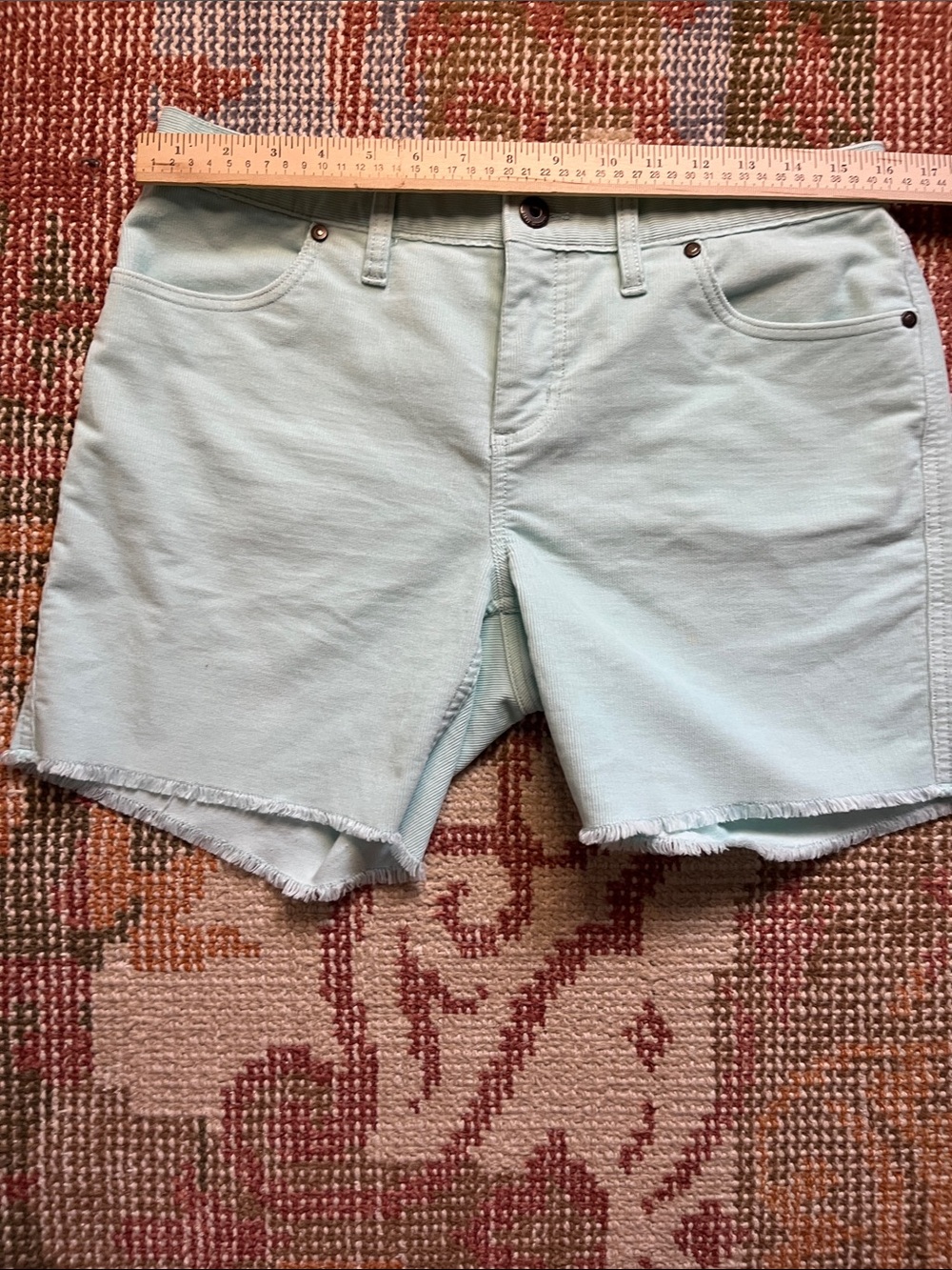 Carve Designs Oahu Shorts Mint Green Blue Boyfriend Cutoff Stretch Shorts 6 - Picture 2 of 8